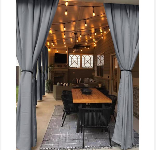 Udendørs pavillon gardiner (1,5x2,7m med kroge/enkelt panel)