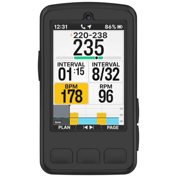 Silikonebeskyttelsesetui til Wahoo ELEMNT BOLT V3 og BOLT3 cykelcomputere - Optimal beskyttelse og pasform Black Black