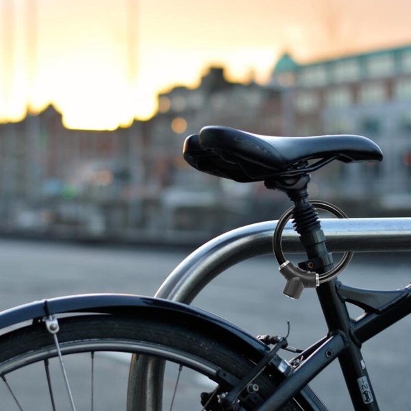 Svart cirkulärt cykellås för pålitlig cykelsäkerhet
