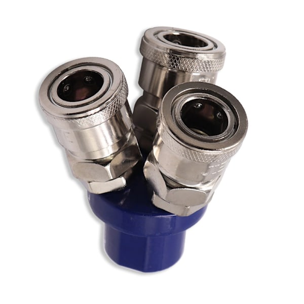 Pneumatic Quick Coupler, 3-Way 1/4" Connector