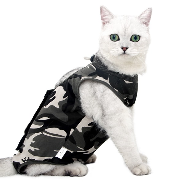 Camouflage Cat Recovery Suit L