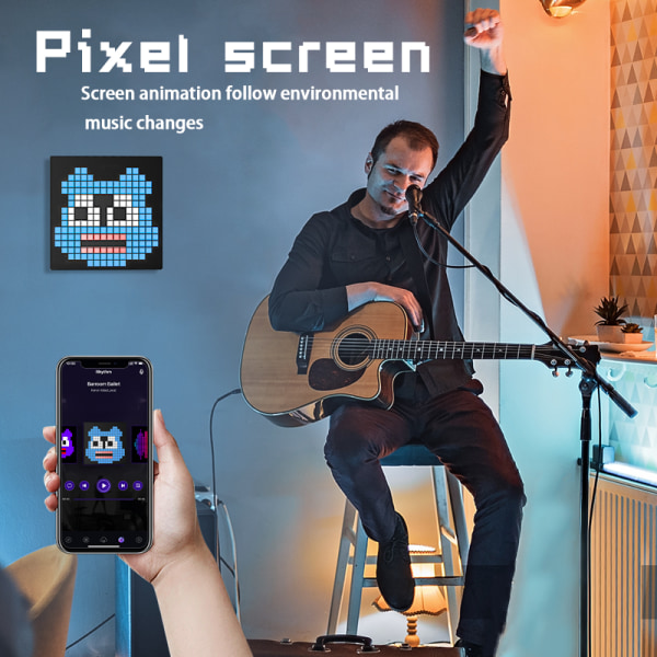 LED-pixelskärm Anpassat textmönster Animation Programmerbara displaylampor Svart
