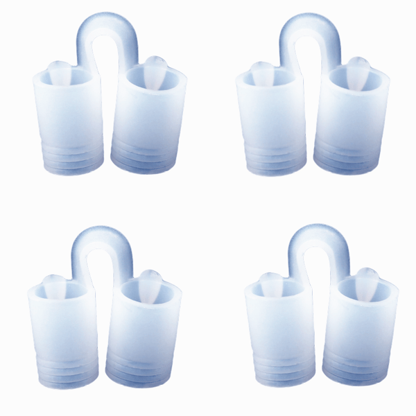Anti-snarkring Näsklämma mot snarkning 4-pack Transparent Transparent