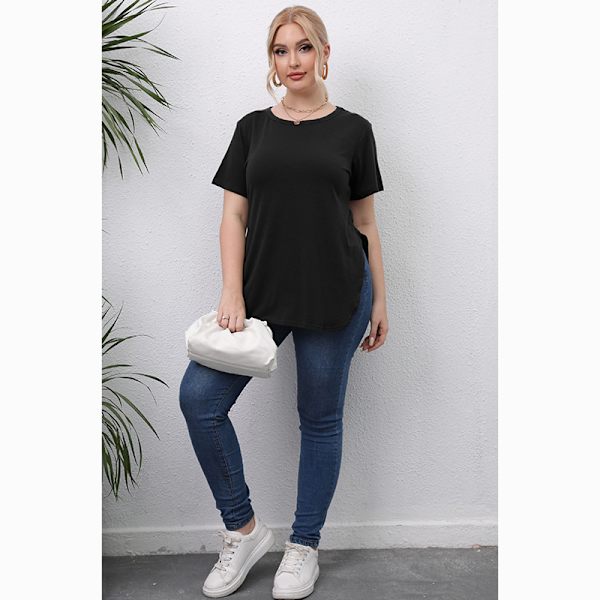 Plus-kokoinen musta T-paita 3XL
