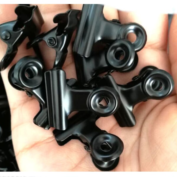 Svarta Metallklämmor, 10-pack Size A