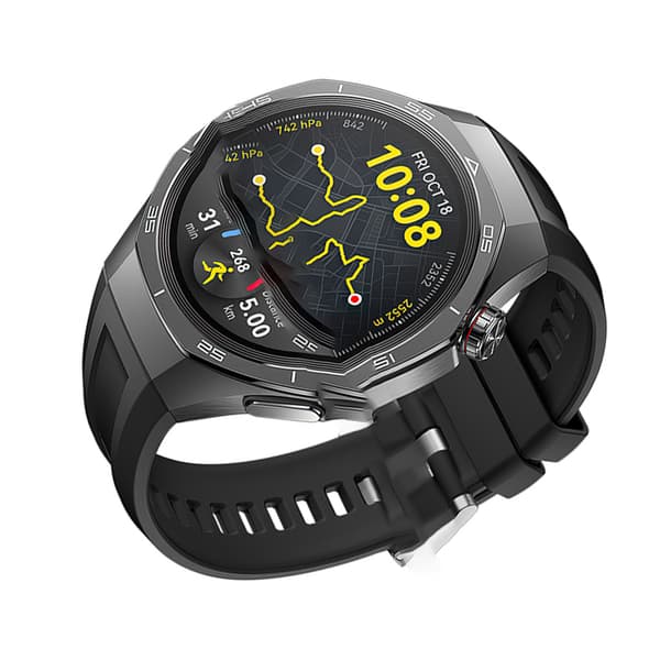 Silikone urrem til Huawei Watch GT5 Pro 46mm Black + Silver Black + Silver