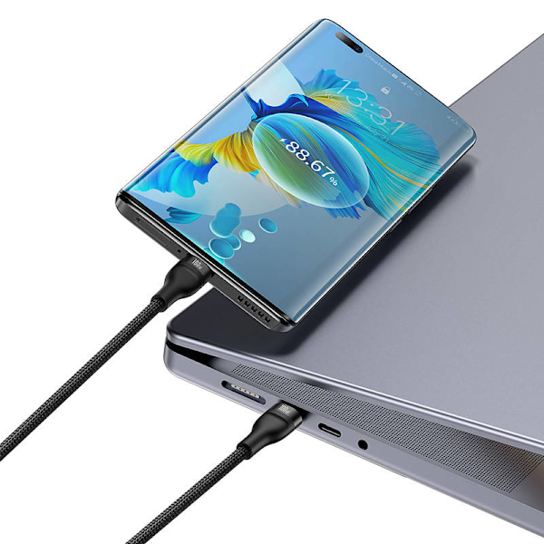 2-i-1 USB-kabel Baseus Flash Series USB-C til USB-C 100W, 1,5 m (sort)