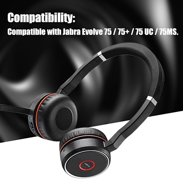 Öronkuddar för Jabra Evolve 75 / 75+ / 75 UC / 75MS Black Black