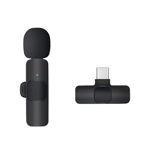 Trådløs Lavalier Mikrofon - Type-C Clip-on Revers Mikrofon