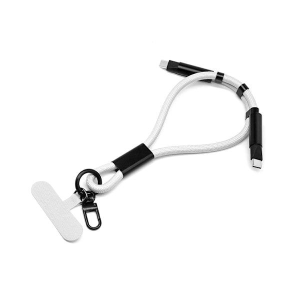 Justerbart Lanyard Opladerkabel - Bærbar Data Synkronisering White White