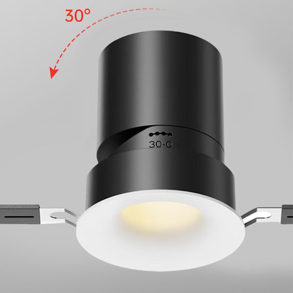 2-Pack LED Infälld Downlight - Bågformad Ramlös 7W Spotlight, 75mm Utskärning, 4000K