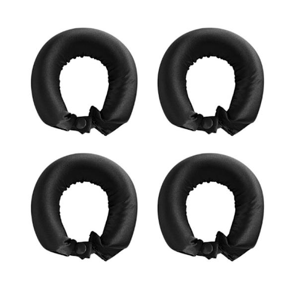 4-osainen Heatless Curling Bar -pääpanta, yön yli käytettävät hiuskihartimet pitkille hiuksille Musta