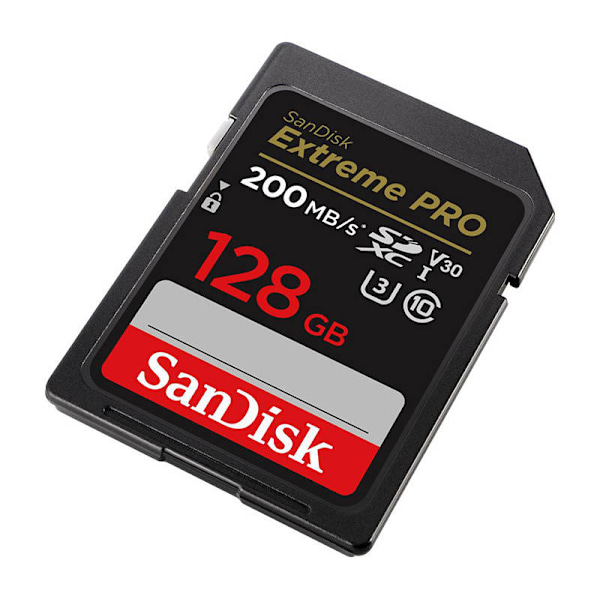 Minneskort SANDISK EXTREME PRO SDXC 128GB 200/90 MB/s UHS-I U3 (SDSDXXD-128G-GN4IN)