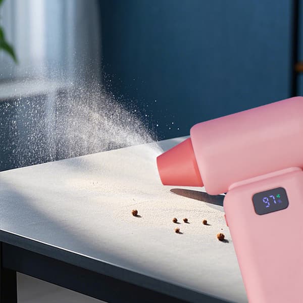 Håndholdt ventilator: Bærbar køling med LED-display Pink Pink