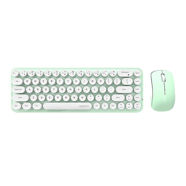 Trådlöst tangentbord + mus set MOFII Bean 2.4G (Vit-Grön)