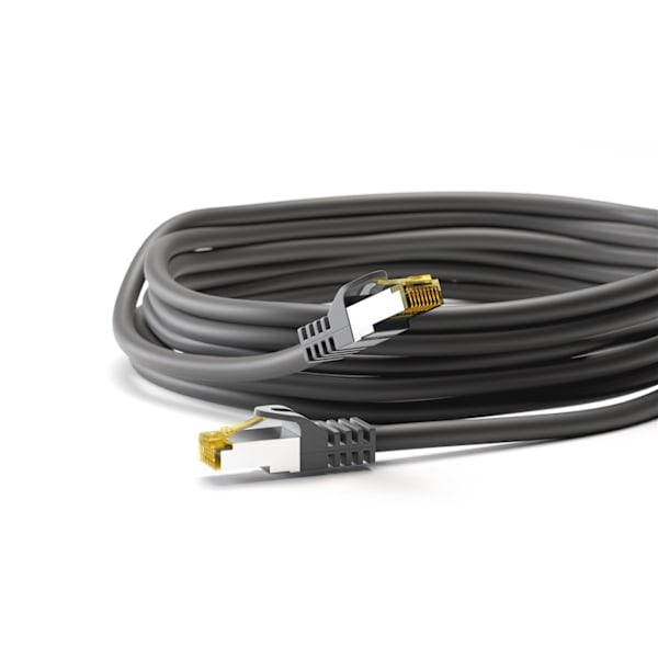 RJ45 patchkabel S/FTP (PiMF), 500 MHz, med CAT 7 råkabel, svart, 3 m