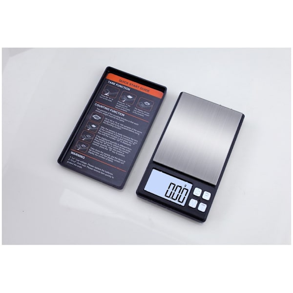 Digital vægt, juvelervægt, præcisionsvægt, guldvægt 500g/0,1g Sort