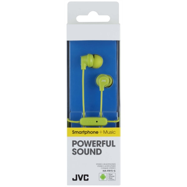 JVC Hörlur FR15 In-Ear Remote Mic Grön