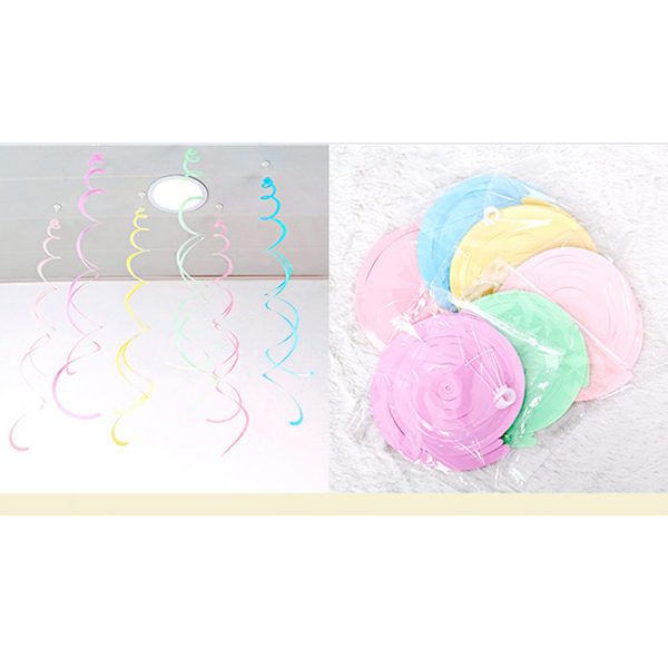 Macaron Spiral Riippuvat koristeet - 6-osainen monivärinen setti