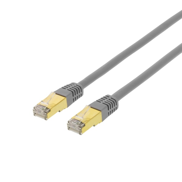 S/FTP Cat7 patch cable 1m 600MHz Delta Certif LSZH RJ45grey