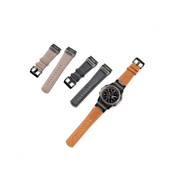 Aito nahkarannekello Garmin Fenix 8/7X/7/6/5/965 Ruskea 26 mm