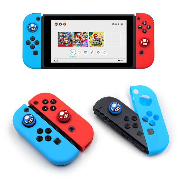 Silikonskyddsfodral för Switch Joycon Röd+blå