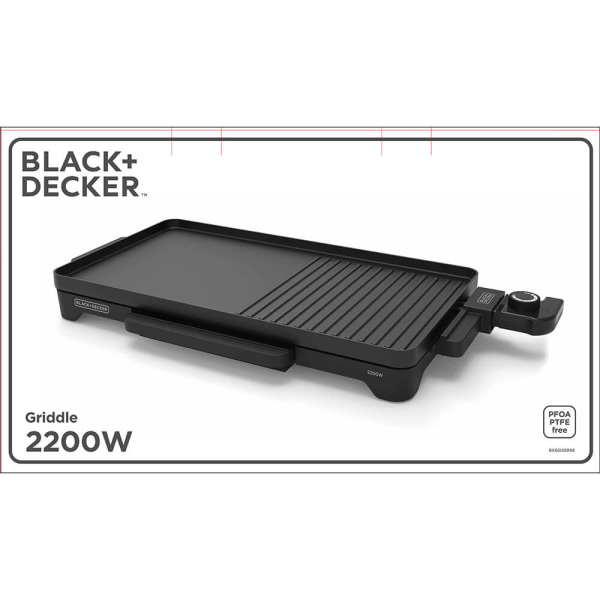BLACK+DECKER Bordsgrill Platt 2200W Svart