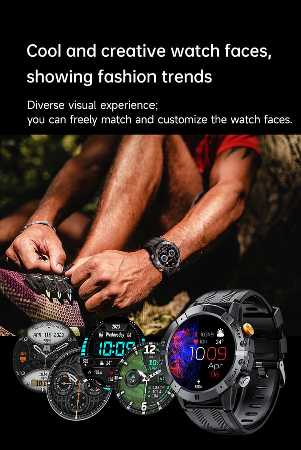 Smartwatch med puls-, blodtryks- og iltmåler Silver Silver