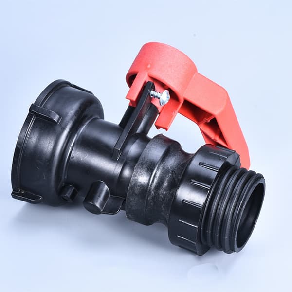 IBC tankadapter 62 fine thread til 60 coarse thread, kompatibel med Schutz IBC-ventil, ABS sort 2-pak, lækagesikring og nem montering