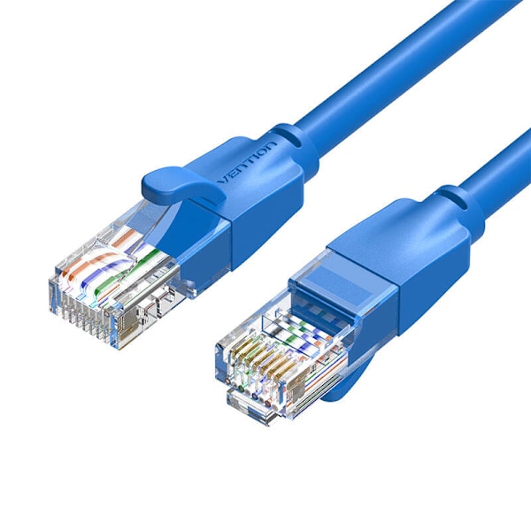 Nätverkskabel UTP CAT6 Vention IBELG RJ45 Ethernet 1000Mbps 1,5m Blå