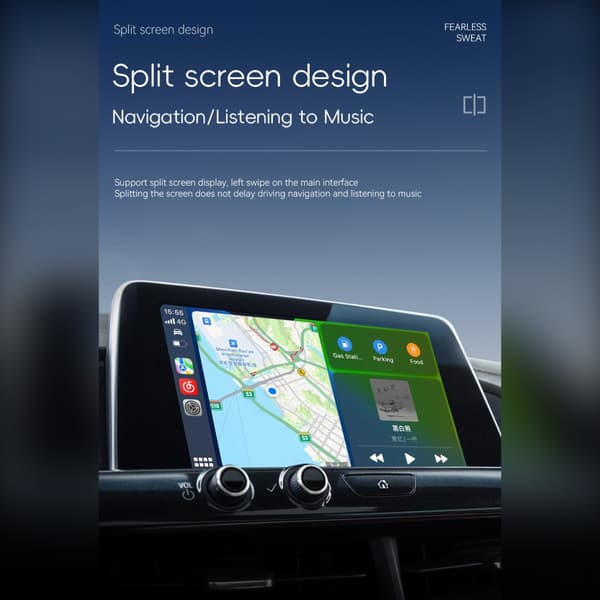 Älykäs auton yhdysrasia: Langaton CarPlay & Android Auto 2-in-1 -sovitin Grey Grey