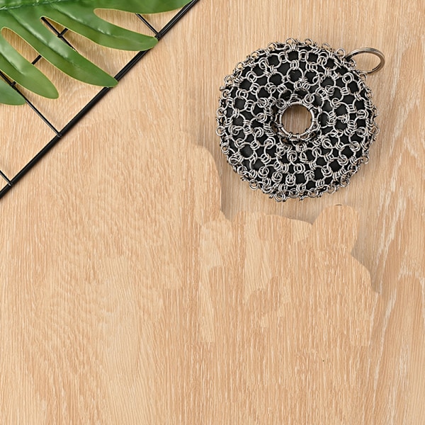 Svart rostfritt stål 316 grytnätsborste - Trippelringdesign