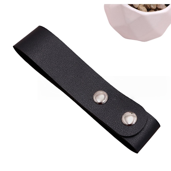Stilfuld PU Læder Ridepisk Bælteklips Black Black