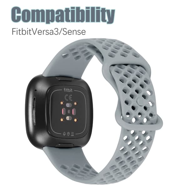 Silikoninen kelloranneke Fitbit Versa 3 / Fitbit Senselle Grey Grey
