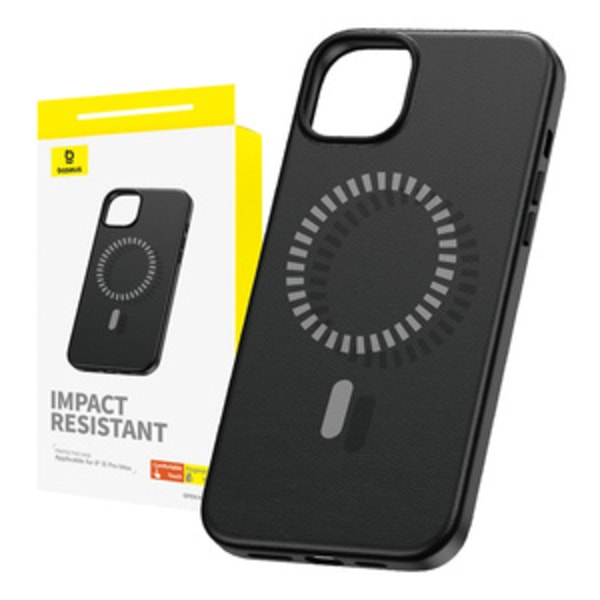 Magnetisk telefoncover til iPhone 15 ProMax Baseus Fauxther Series (sort)