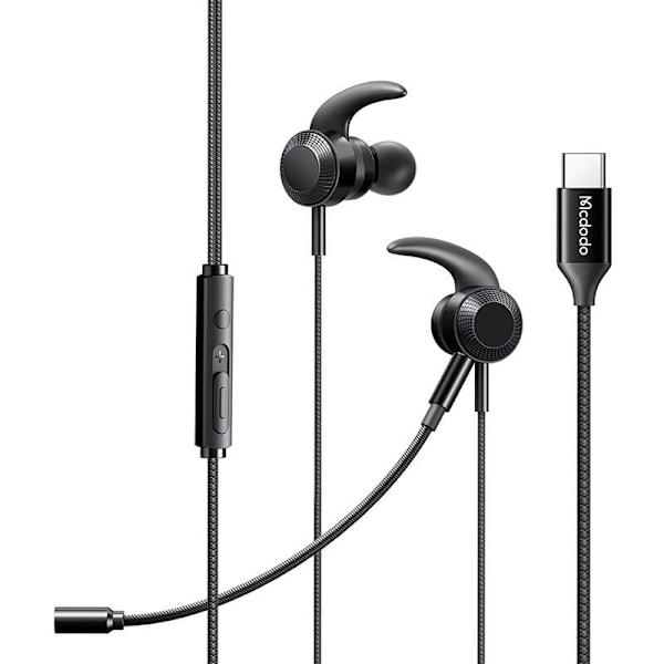 Mcdodo HP-1340 spelhörlurar med mikrofon, USB-C (svart)