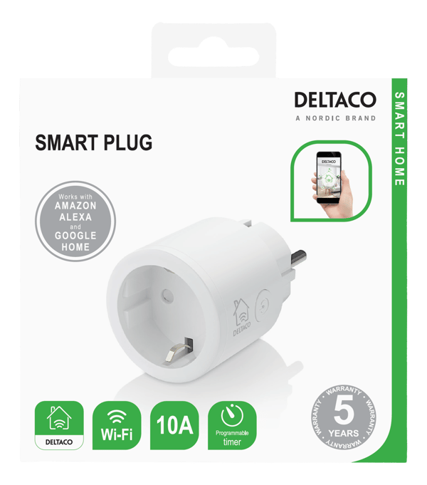SMART HOME Strömbrytare, Timer, 1xCEE 7/3, 10A, WiFi