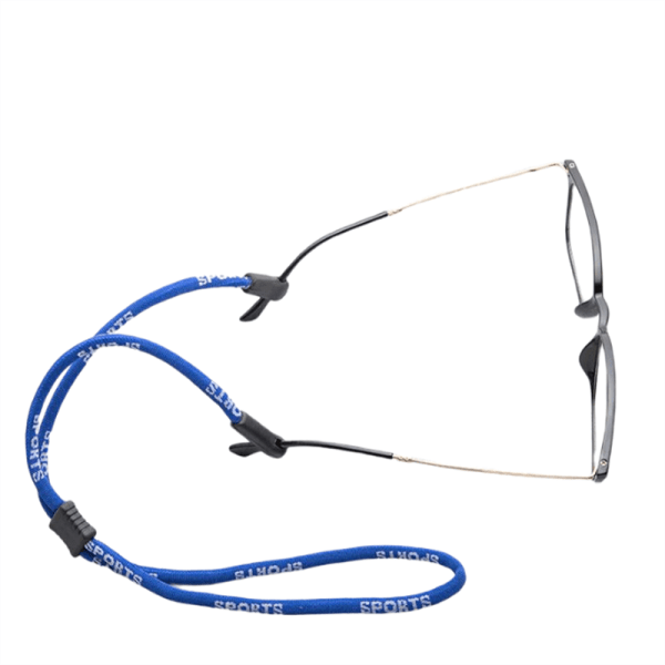 Säädettävät silmälasien johdot urheilunauha musta/sininen 2 kpl
