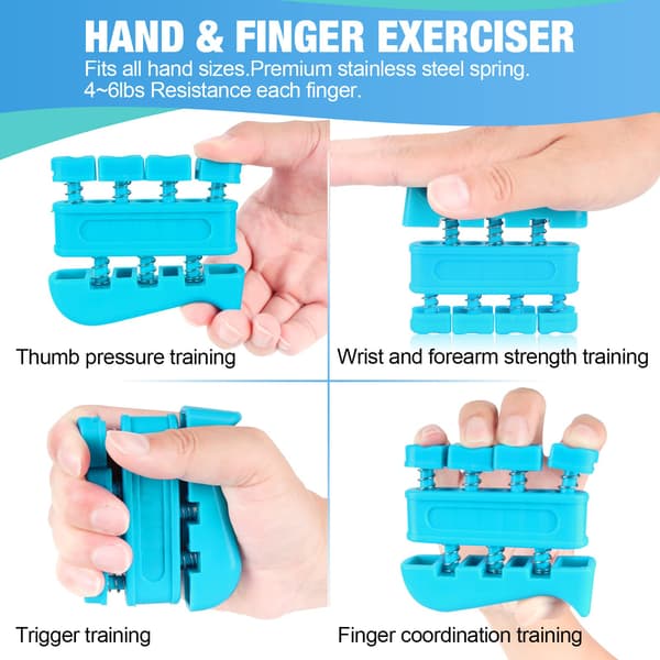 Håndgreb og fingertræner 5 dele Blue Blue