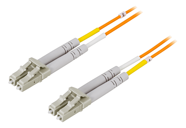 OM1 Fiber cable, LC - LC, duplex, UPC, 62,5/125, 2m, orange