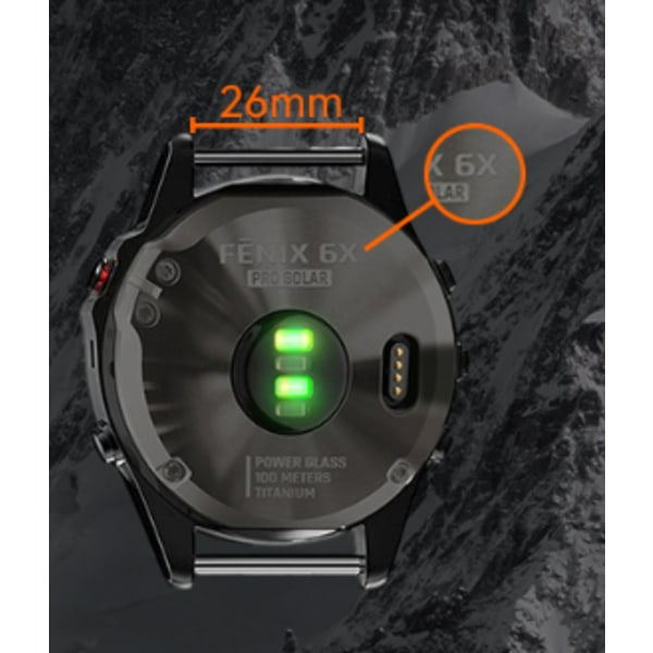 Garmin Descent MK3i -kellolle sopiva nailoninen joustava kellonranneke Musta 26mm