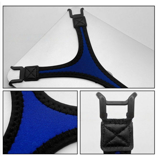 Multifunktionell triangulär handrem kompatibel med iPad, e-läsare och surfplattor — högelastisk nylon för enhandsgrepp Dark Blue Dark Blue