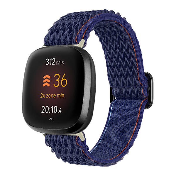 Nylon kellon ranneke Fitbit Versa 3/4:lle Tummansininen