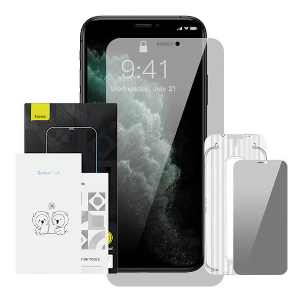 Baseus Crystal Privacy Protection Härdat glas 0,3 mm för iPhone X/XS