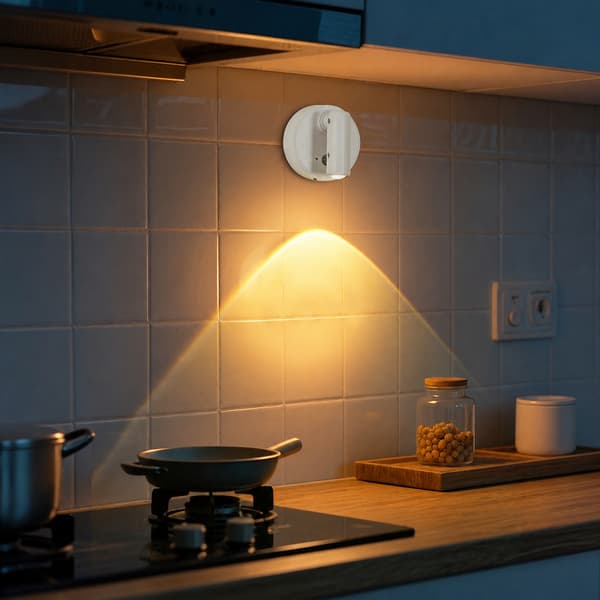 Uppladdningsbar magnetisk spotlight med rörelsesensor, fjärrkontroll och 350° rotation