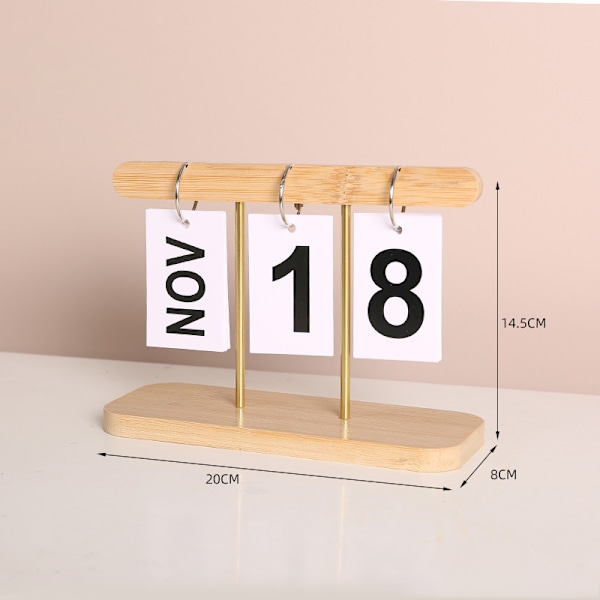 Moderne minimalistisk træornament - Evighedskalender Gul