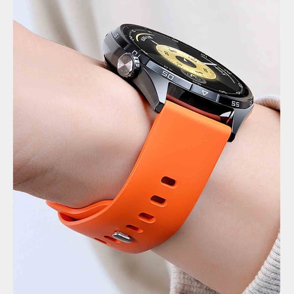 22mm Fluoroelastomer Urrem Kompatibel med Huawei GT6 Pro & GT5 - Flere Farver Orange Orange