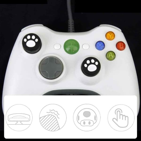 4-Pack Paradise Switch 2 Controller Joystick Skydd - Söta Katt Tass Silikon Tumgrepp, kompatibelt med Nintendo Switch 2 White+Black White+Black