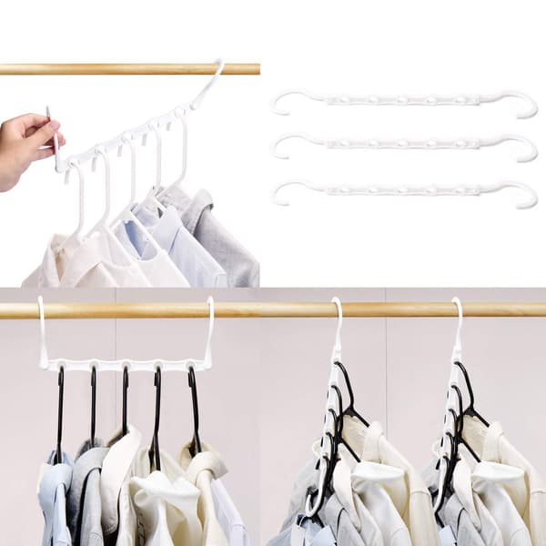 Monitoiminen viiden reiän ripustin 3 kpl White White