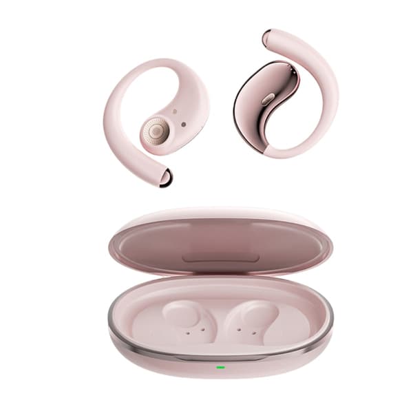 6.0 Open-Ear Dual-Side Stereo Wireless Bluetooth Headset with 4000mAh Charging Case Pink Pink